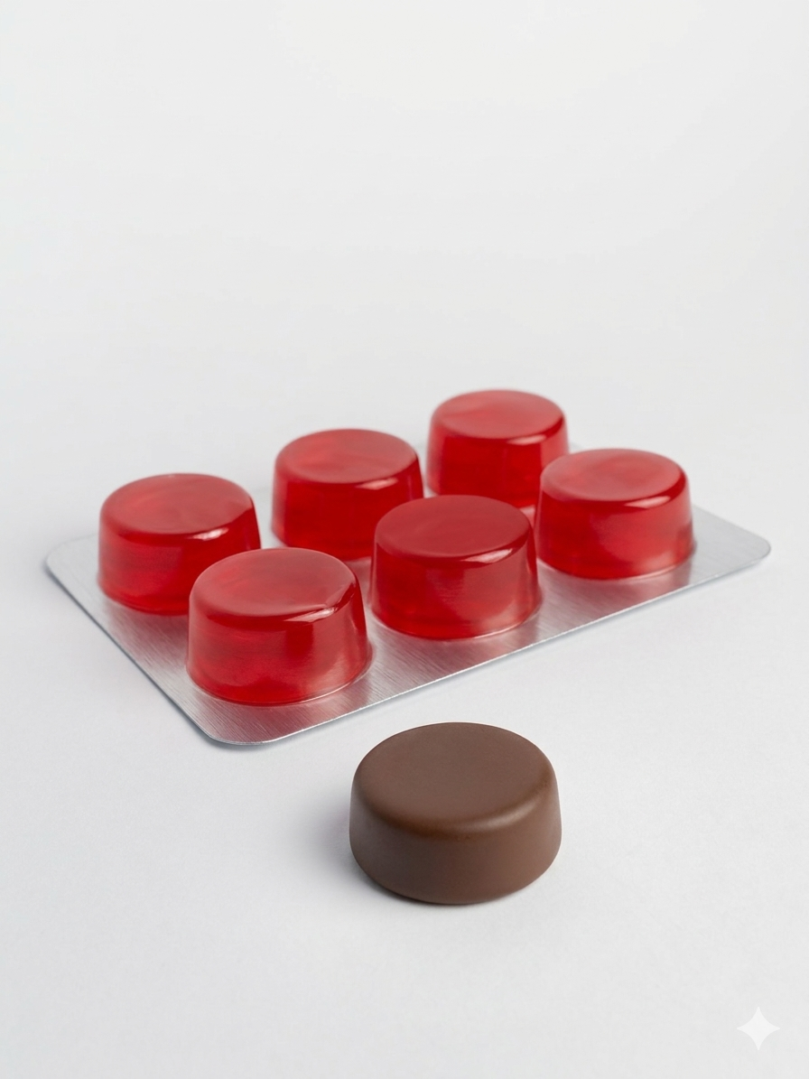chocolate e gomas medicamentosas