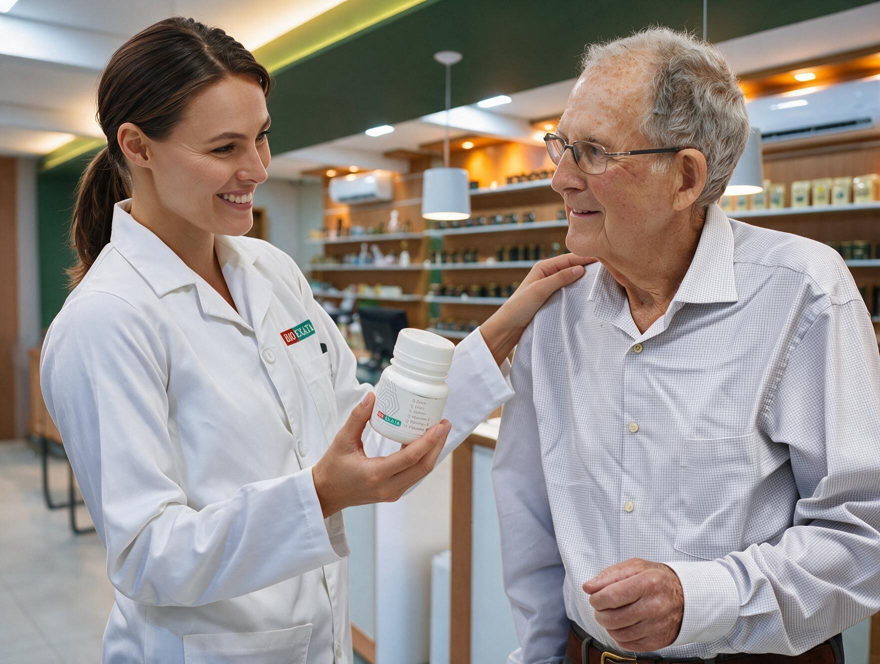 Farmacêuticos que acompanham todo o processo e auxiliam o idoso